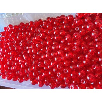 Perles rondes rouges 6mm