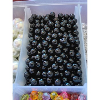 Perles rondes noires 6mm